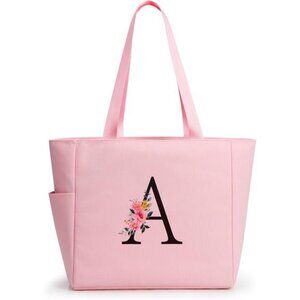 Personalized Beach Tote Bag Pink-a